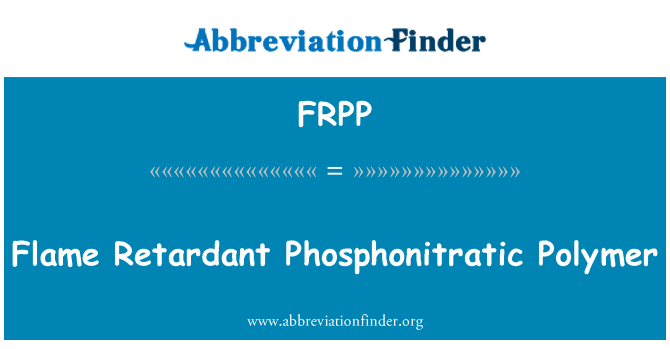 FRPP: 阻燃劑 Phosphonitratic 聚合物