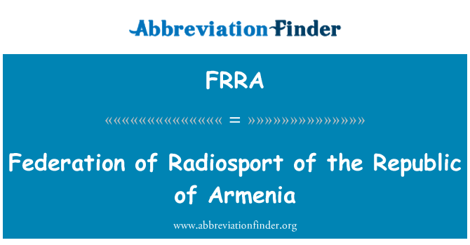 FRRA: Federación de Radiosport de la República de Armenia