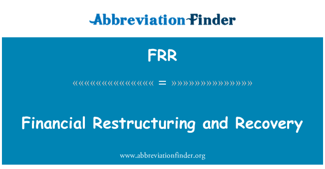 FRR: مالی بازسازی و بازیابی