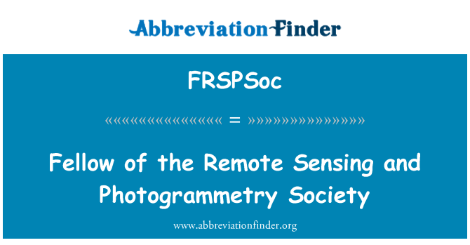 FRSPSoc: Fellow av fjernmåling og fotogrammetri samfunn