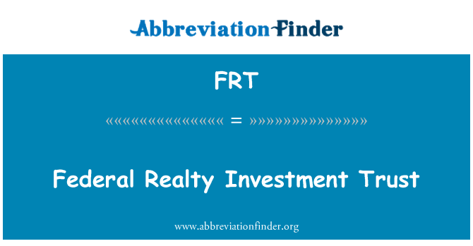 FRT: 連邦不動産投資信託