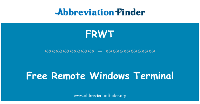 FRWT: 무료 원격 Windows 터미널
