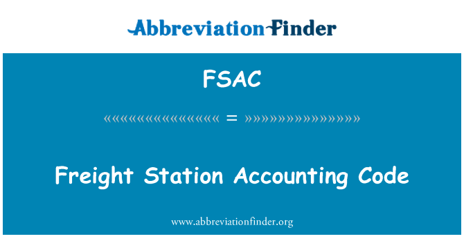 FSAC: Freight Station Accounting Code