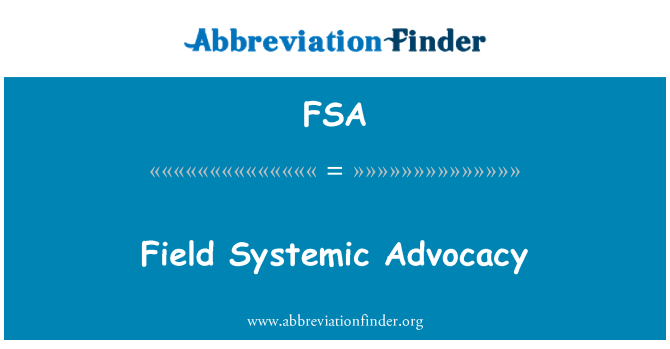 FSA: Bidang advokasi sistemik