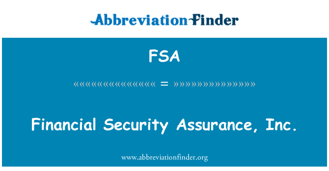 FSA: Finansiella Security Assurance, Inc.