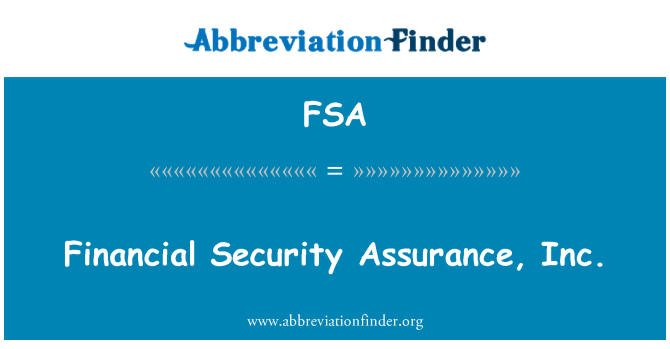 FSA: Sicrwydd diogelwch ariannol, inc.