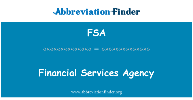 FSA: Financial Services Agency