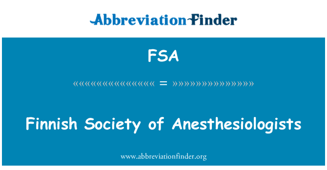 FSA: Société finlandaise des anesthésiologistes