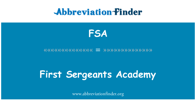 FSA: Esimese Sergeants Akadeemia