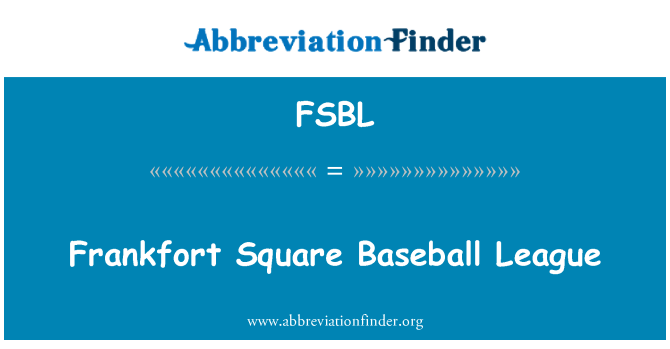 FSBL: Frankfort Square Baseball League