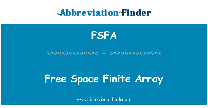 FSFA: מערך סופיים שטח פנוי