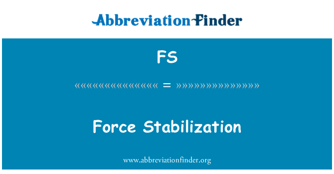 FS: Fòs stabilizasyon