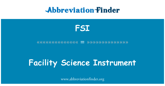 FSI: 设施科学仪器