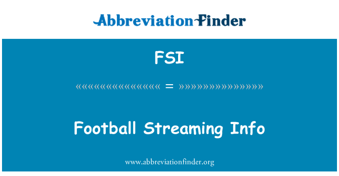 FSI: Fotboll Streaming information