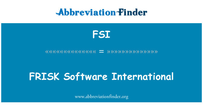 FSI: FRISK ซอฟต์แวร์นานาชาติ