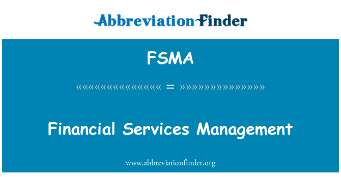 FSMA: Gestion des Services financiers