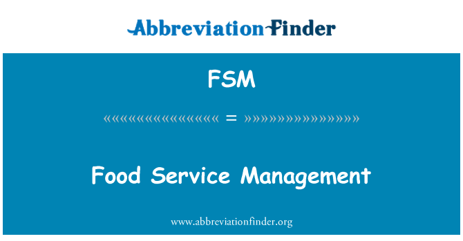 FSM: Διαχείριση υπηρεσίας τροφίμων