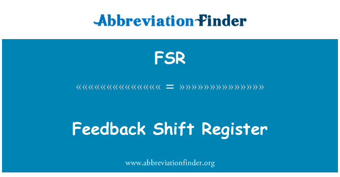 FSR: 回饋移位暫存器
