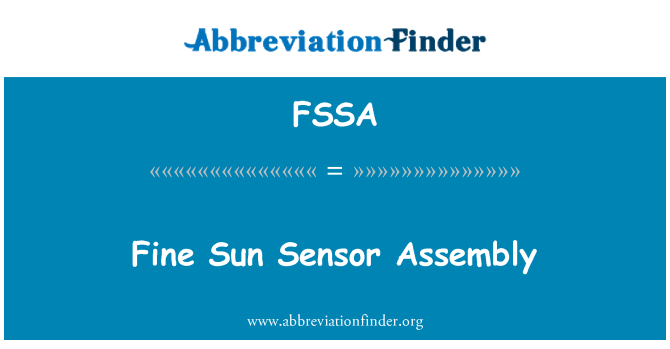 FSSA: Feine Sonnensensor Assembly