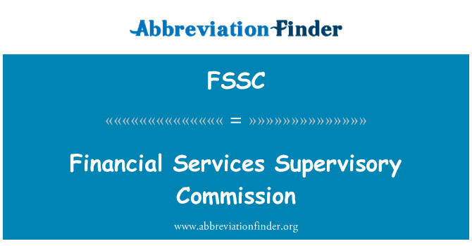 FSSC: Comisiwn goruchwylio gwasanaethau ariannol
