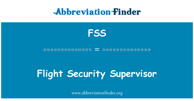 FSS: Flight Security Supervisor