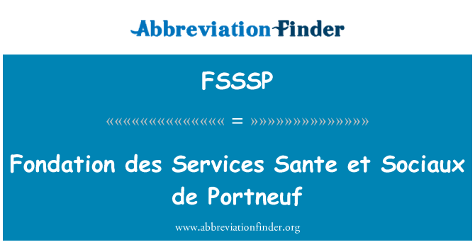 FSSSP: Fondation des Briquetting gwasanaethau et Sociaux de Portneuf