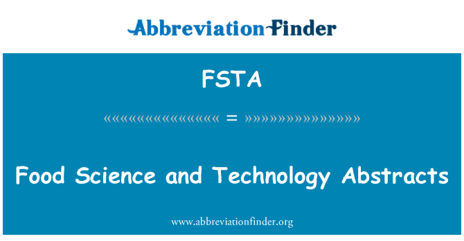 FSTA: Food Science and Technology Abstracts