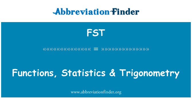 FST: Функции, статистика & тригонометрия