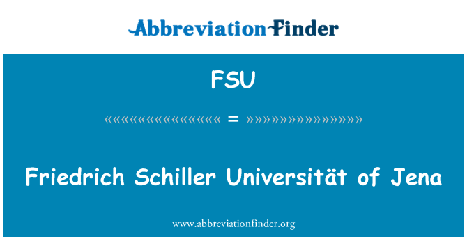 FSU: Universität Friedrich Schiller de Jena