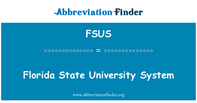 FSUS: 佛罗里达州立大学系统