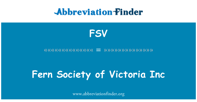FSV: 蕨类植物分会的维多利亚公司