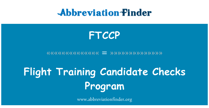 FTCCP: Flight Training kandidat sjekker programmet