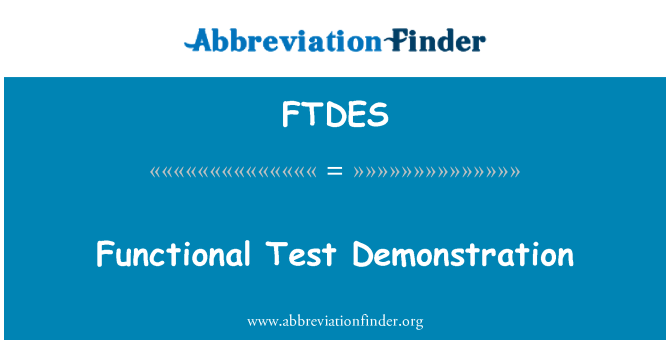FTDES: Funkční Test demonstrace