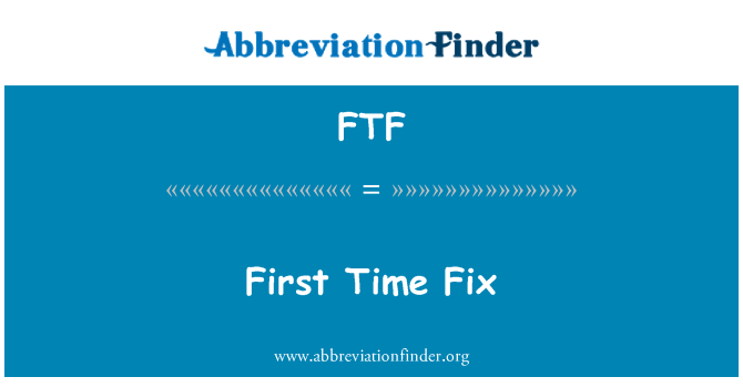 FTF: První čas Fix