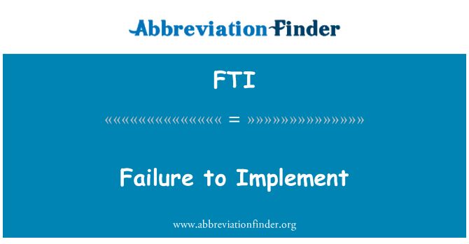 FTI: Neuspeh za izvedbo