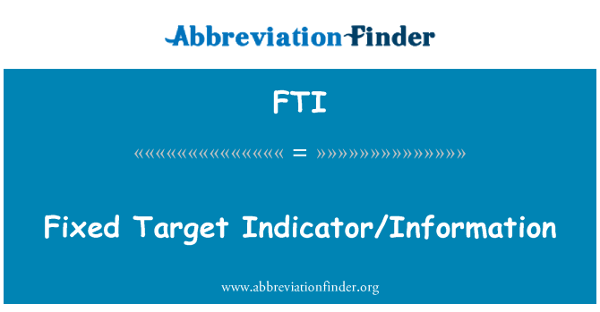 FTI: Feste Anzeige/Zielinformationen