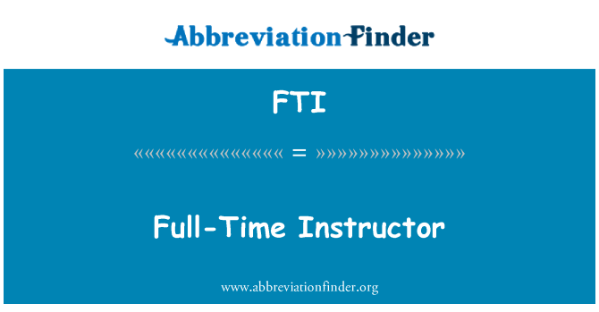 FTI: Pełny etat instruktora