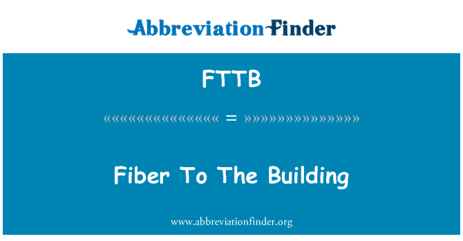 FTTB: Fibra para o edifício