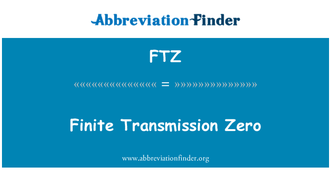 FTZ: Sonlu sıfır iletim