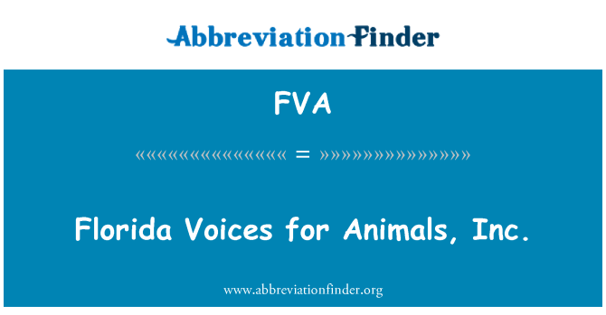 FVA: Vuċijiet Florida għall-annimali, Inc.