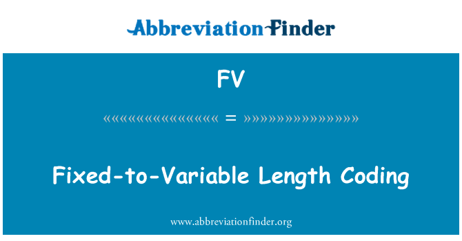 FV: Codage de longueur fixe-à-Variable