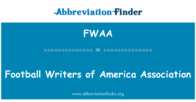 FWAA: Nogomet pisateljev Amerika združenja