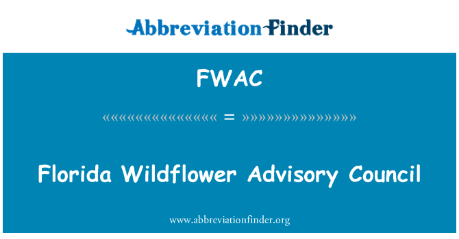 FWAC: Florida Wildflower poradní sbor