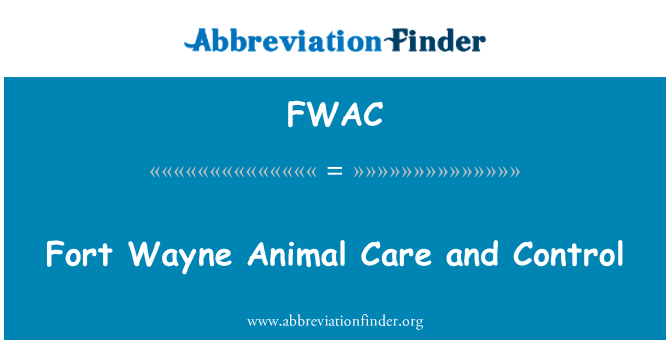 FWAC: Cura d'animals de fort Wayne i Control