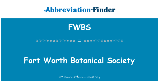 FWBS: Fort Worth botani masyarakat