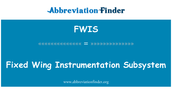 FWIS: Fixed Wing Instrumentation Subsystem