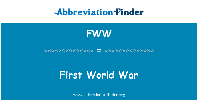 FWW: Première guerre mondiale