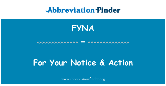 FYNA: עבור שלך הודעה & פעולה