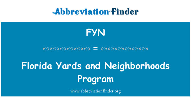 FYN: Florida Yards and Neighborhoods Program