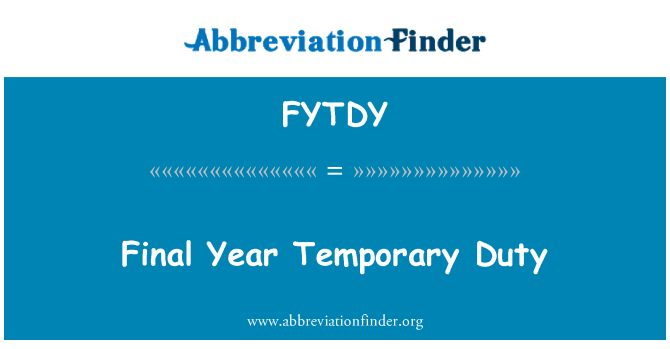 FYTDY: 最後一年的臨時任務